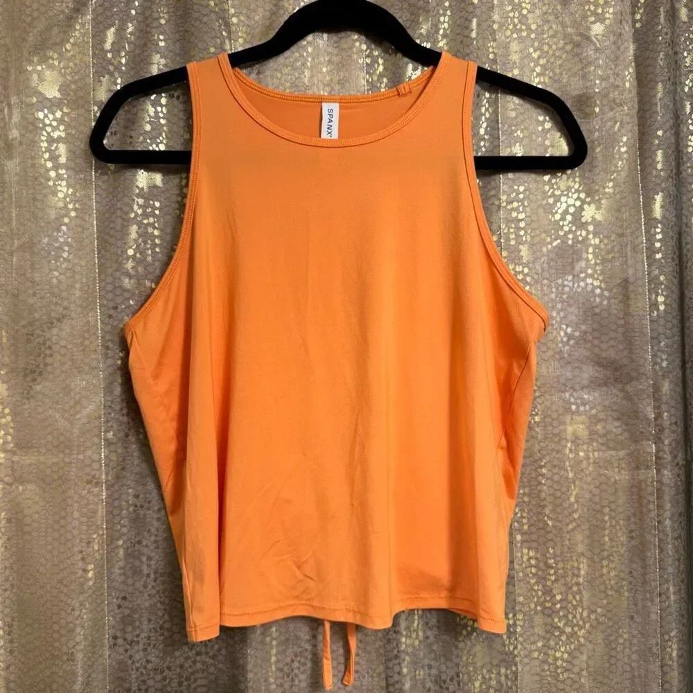 Spanx Orange Nectarine Butter Keyhole Back Stretch Summer Tank Top Small